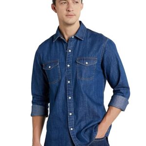 symbol premium men's casual cotton denim shirt